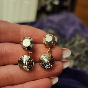 Chic Gold and Silver Crystal Earrings